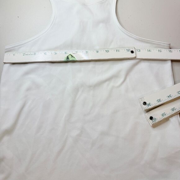 Nike Dri-FIT Women's S White Ribbed Racerback Tank Athletic Workout - Picture 7 of 8